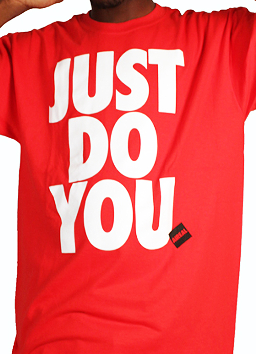 JUST DO YOU Mens Tee Shirt by AiReal Apparel in Red